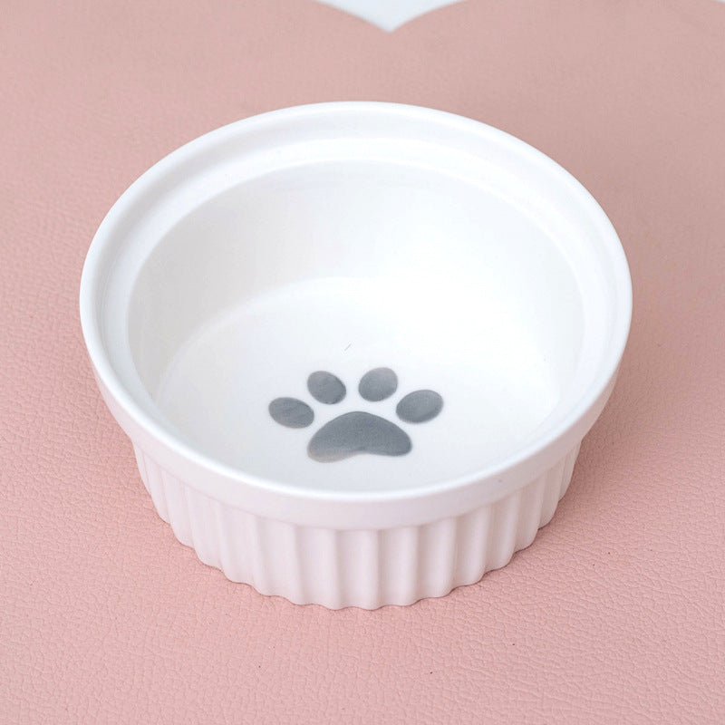 Elevated Tilted Ceramic Double Pet Bowl