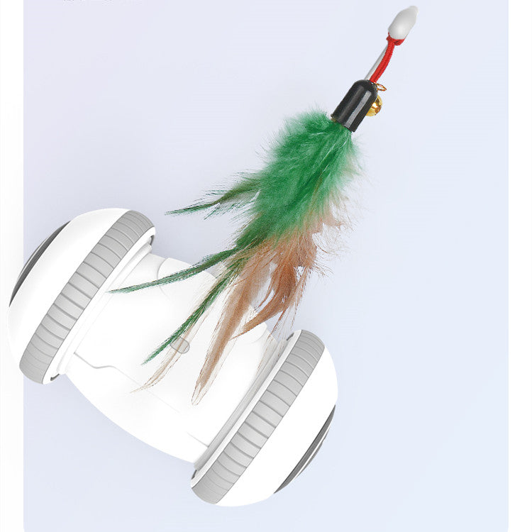 Interactive Feather Toy with Interchangeable Heads for Pets