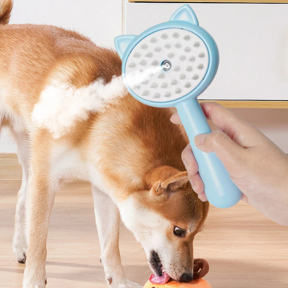 Multifunctional Rechargeable Pet Grooming Brush with Mist