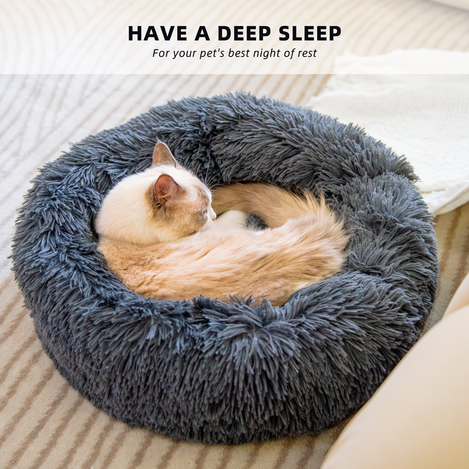 Round Plush Pet Bed Mat for Small Pets