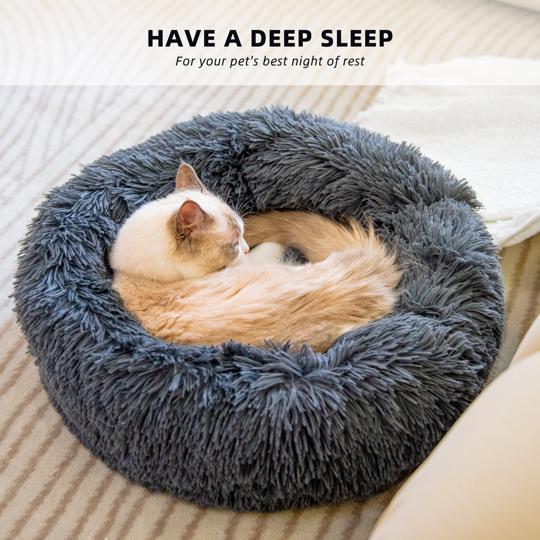 Round Plush Pet Bed Mat for Small Pets