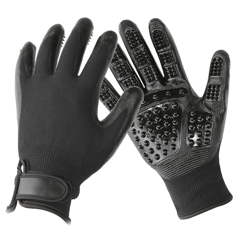 Pet Hair Grooming Glove with Soft Rubber Hair Remover