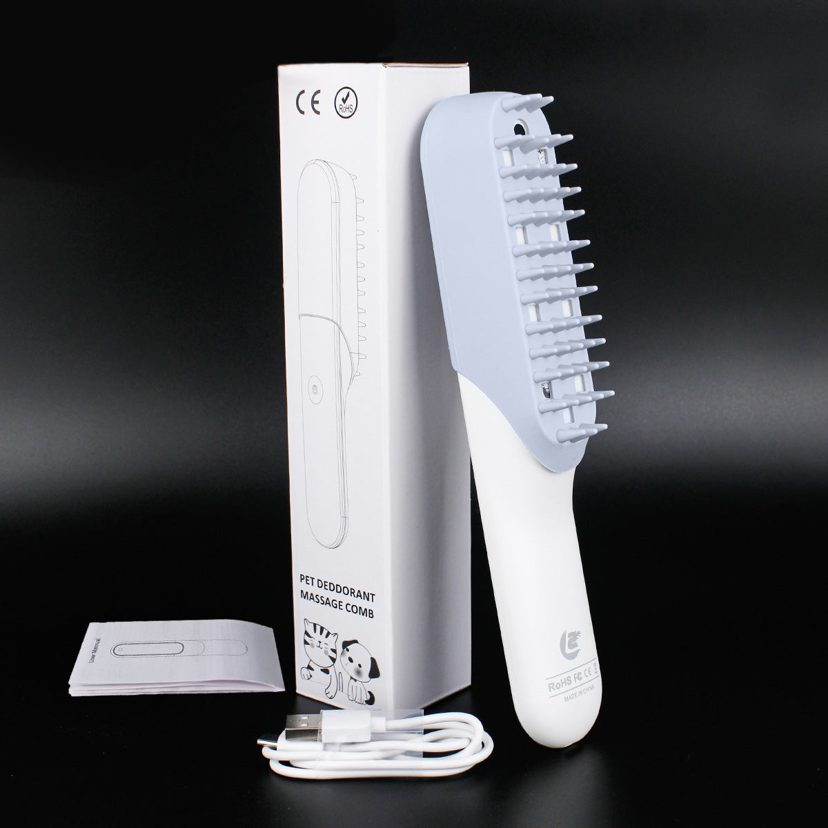 Pet Silicone Massage Brush with Deodorizing and Hair Removal Function
