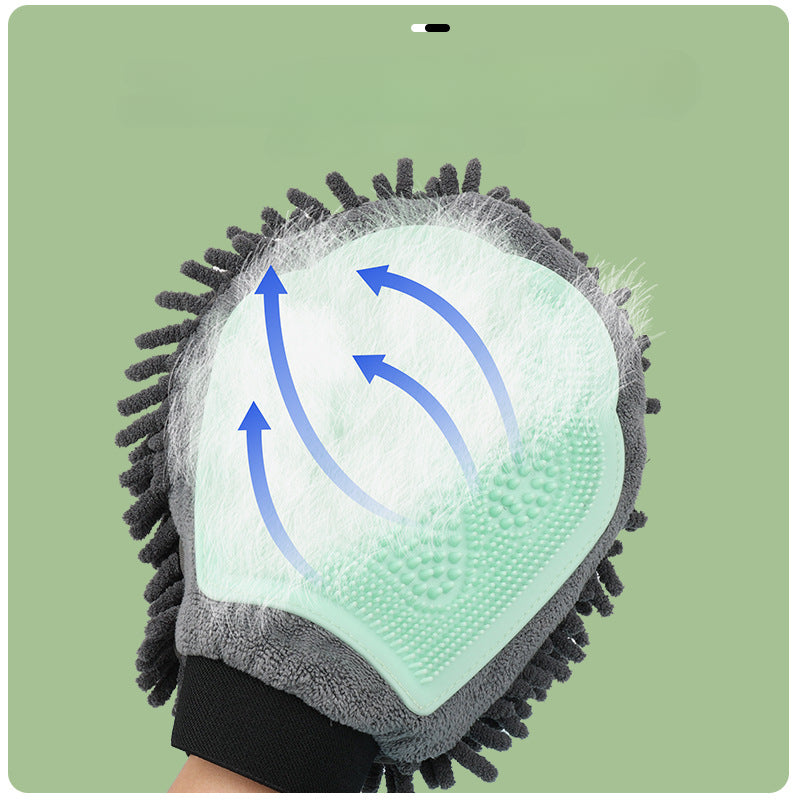 2-in-1 Pet Grooming Glove Brush for Bathing and Massage