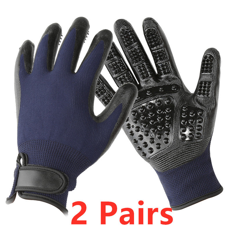 Pet Hair Grooming Glove with Soft Rubber Hair Remover