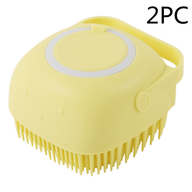 Silicone Pet Bath Massage Gloves with Shampoo Dispenser