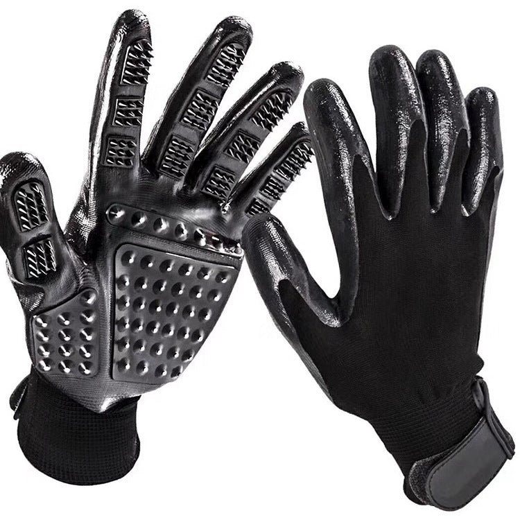 Pet Hair Grooming Glove with Soft Rubber Hair Remover