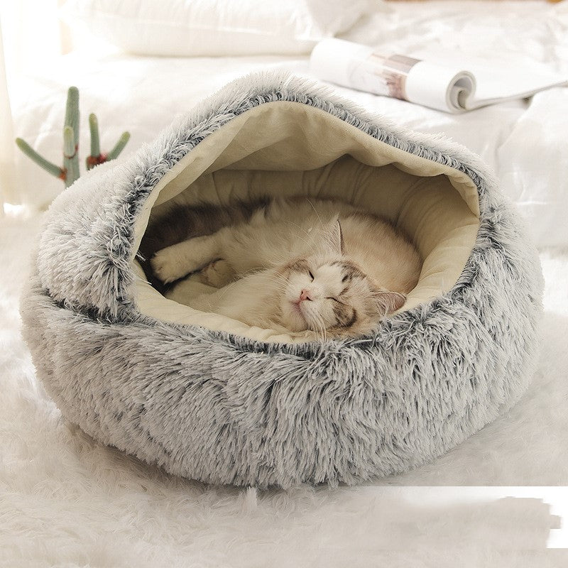 Soft Warm Velvet Plush Pet Cave Bed