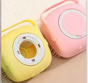 Silicone Pet Bath Massage Gloves with Shampoo Dispenser