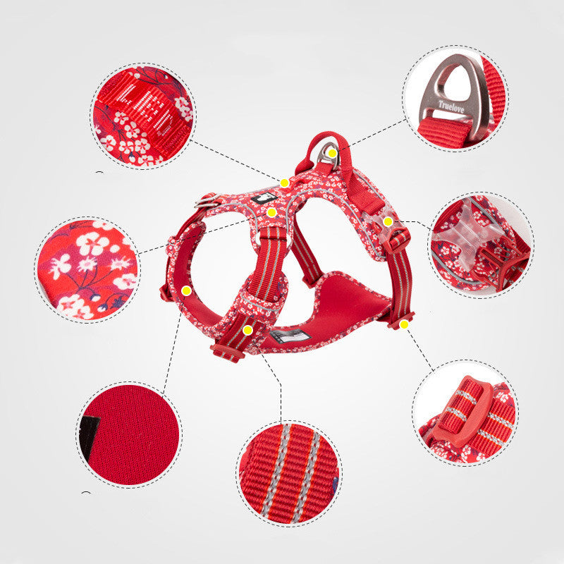 Vest Style Pet Leash With Chest Harness