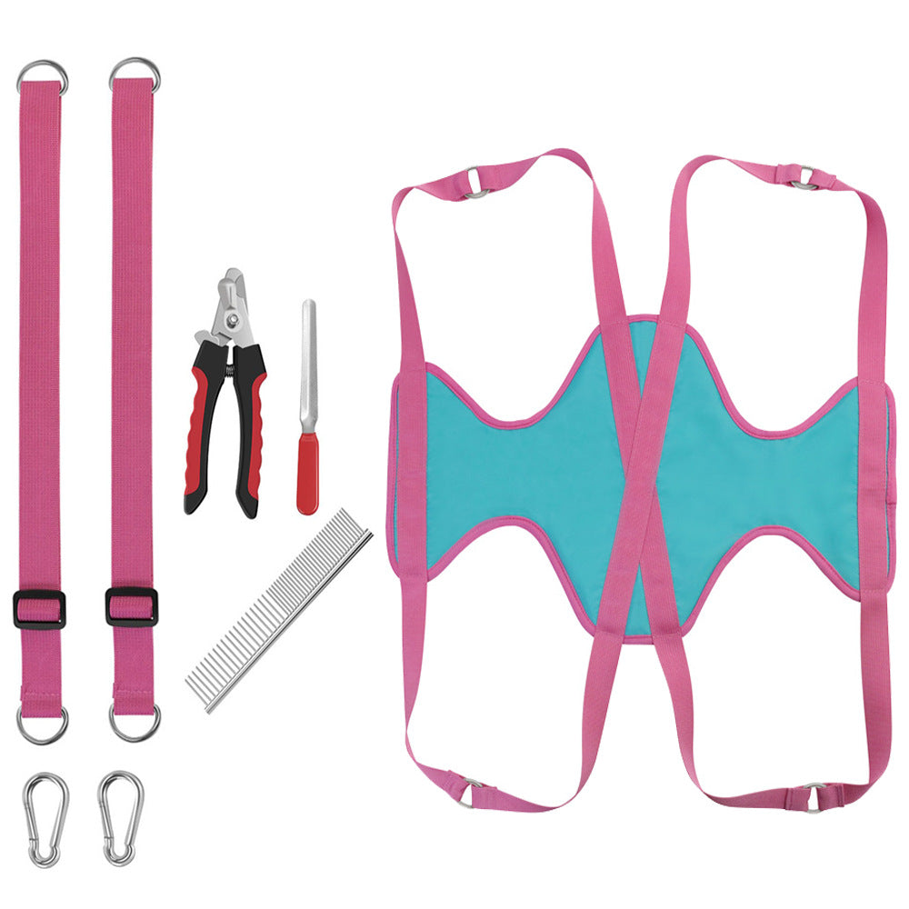 Pet Grooming Hammock with Hanging Harness and Nail Trimmer