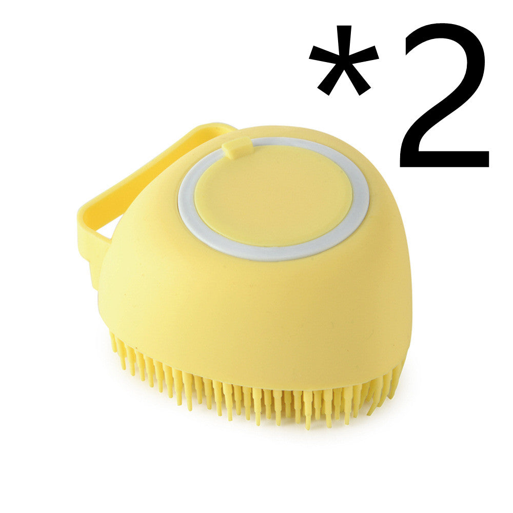 Silicone Pet Bath Massage Gloves with Shampoo Dispenser
