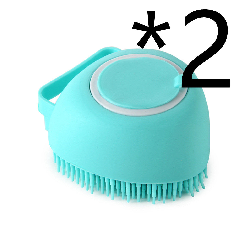 Silicone Pet Bath Massage Gloves with Shampoo Dispenser