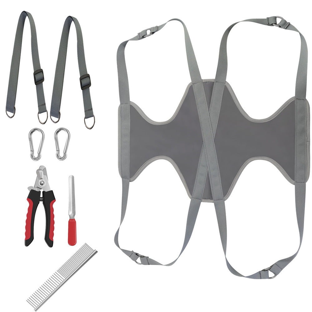 Pet Grooming Hammock with Hanging Harness and Nail Trimmer