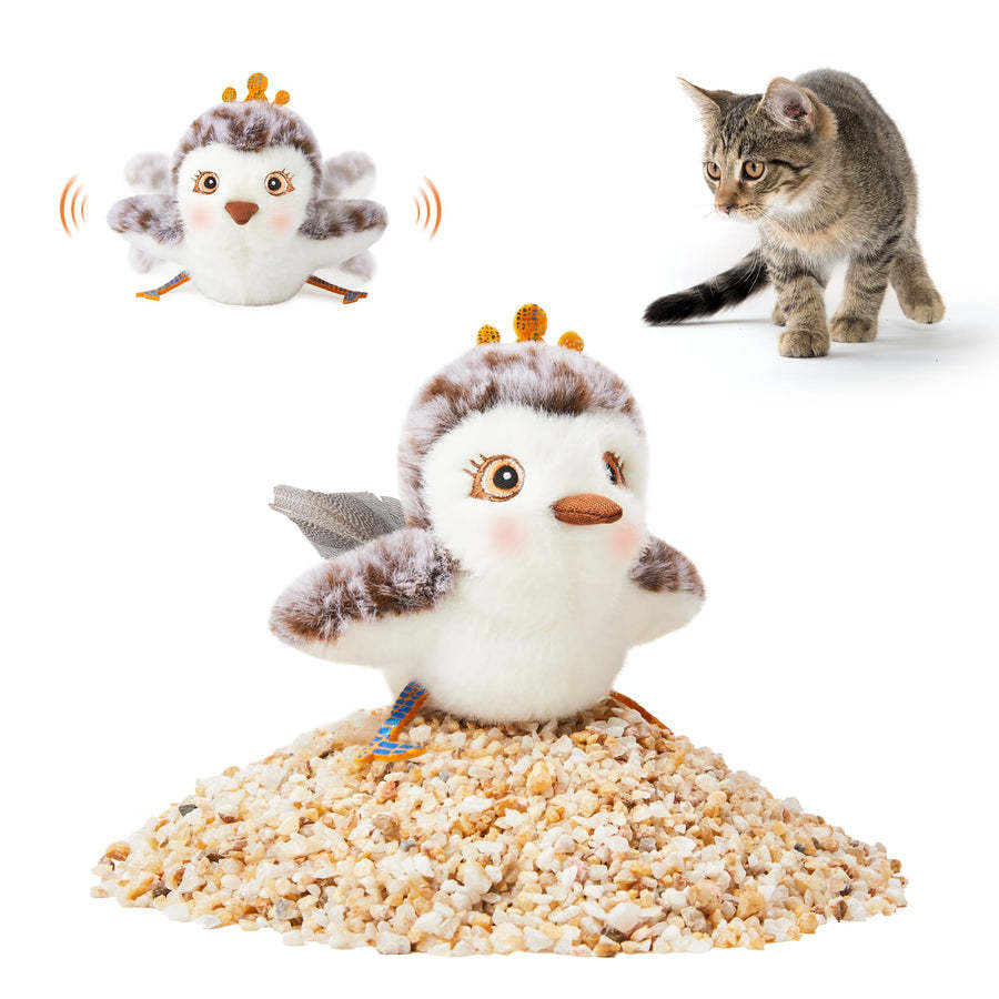 USB Rechargeable Interactive Plush Bird Toy for Pets