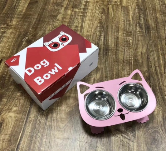 Anti-Spill Elevated Pet Feeding and Water Bowl