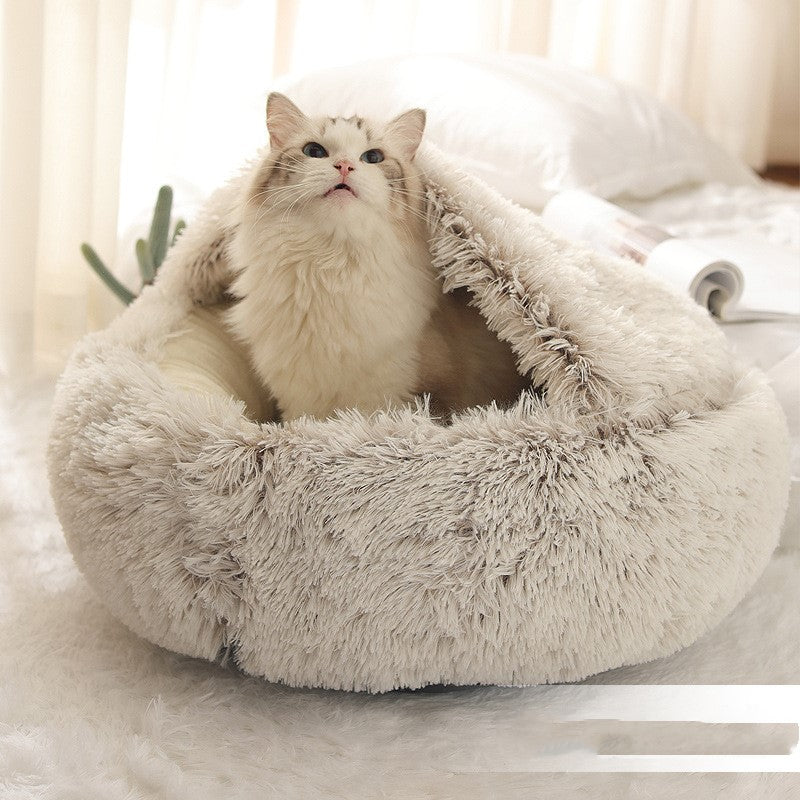 Soft Warm Velvet Plush Pet Cave Bed