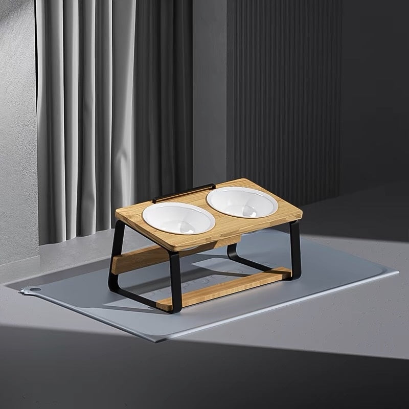 Ceramic Double Pet Bowl for Spine Protection