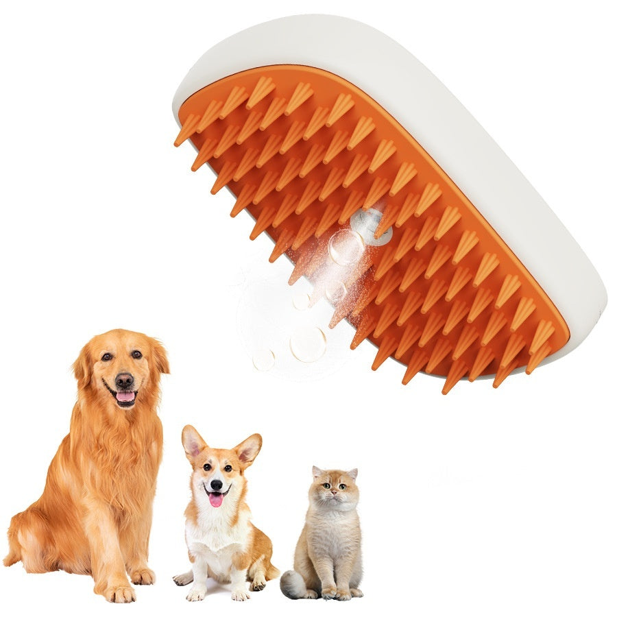 USB Rechargeable Pet Steam Brush and Massage Comb