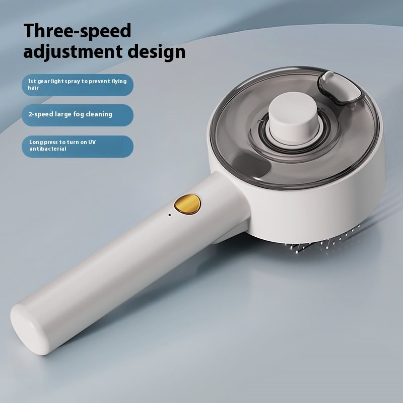 Pet Hair Remover Steam Brush for Self-Cleaning Grooming