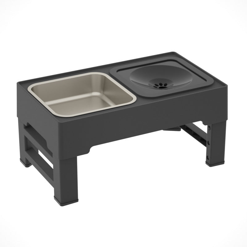 Adjustable Elevated Double Pet Bowl with Stainless Stand