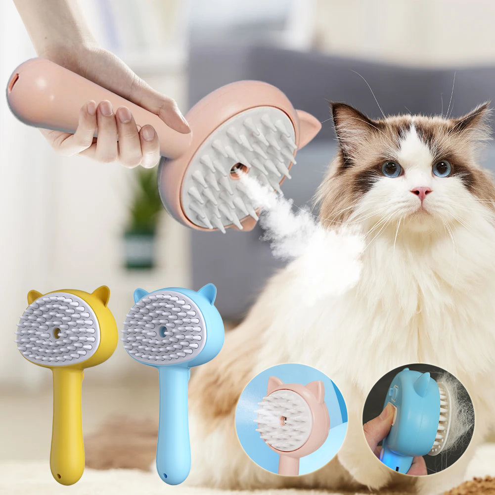 Multifunctional Rechargeable Pet Grooming Brush with Mist