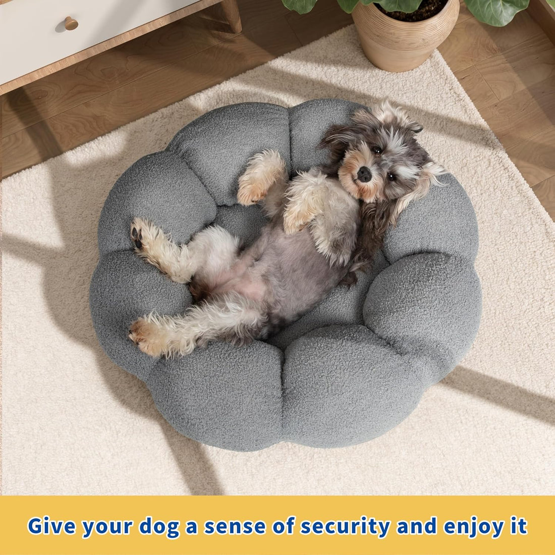 Fluffy Calming Plush Donut Pet Bed