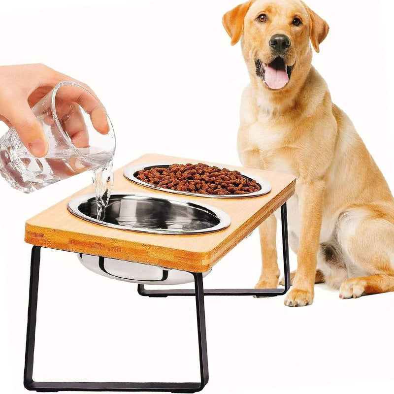 Elevated Stainless Steel Anti-Tip Large Pet Food Bowl