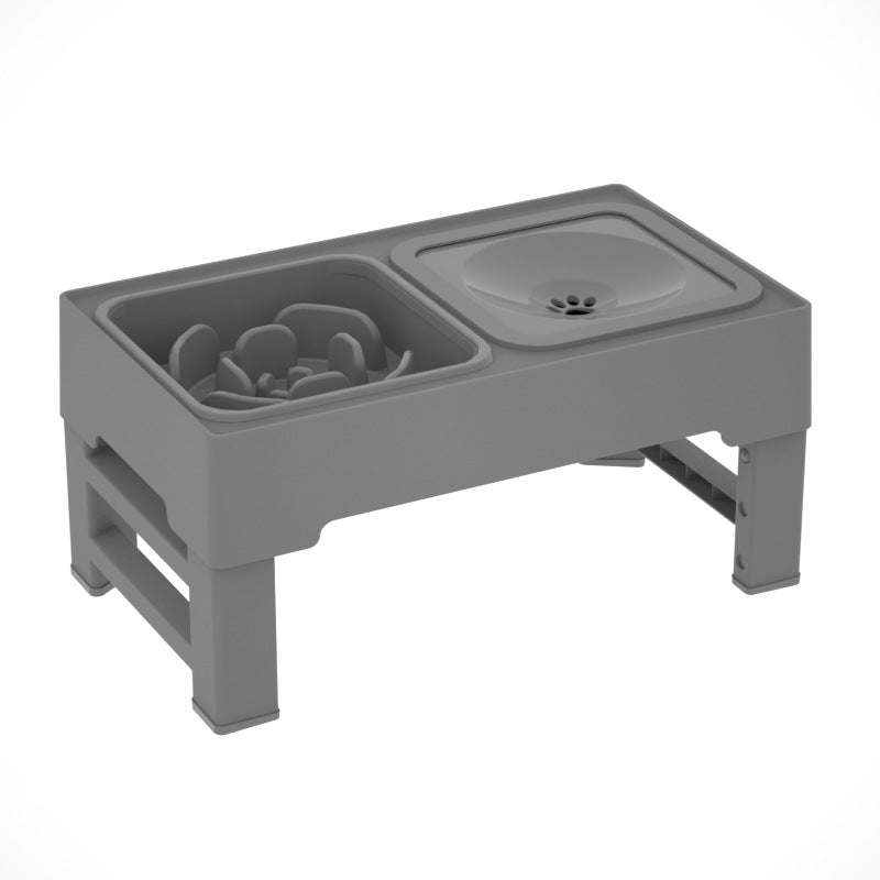 Adjustable Elevated Double Pet Bowl with Stainless Stand