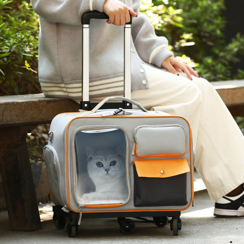 Pet Travel Backpack Trolley Bag Anti-Stress Carrier