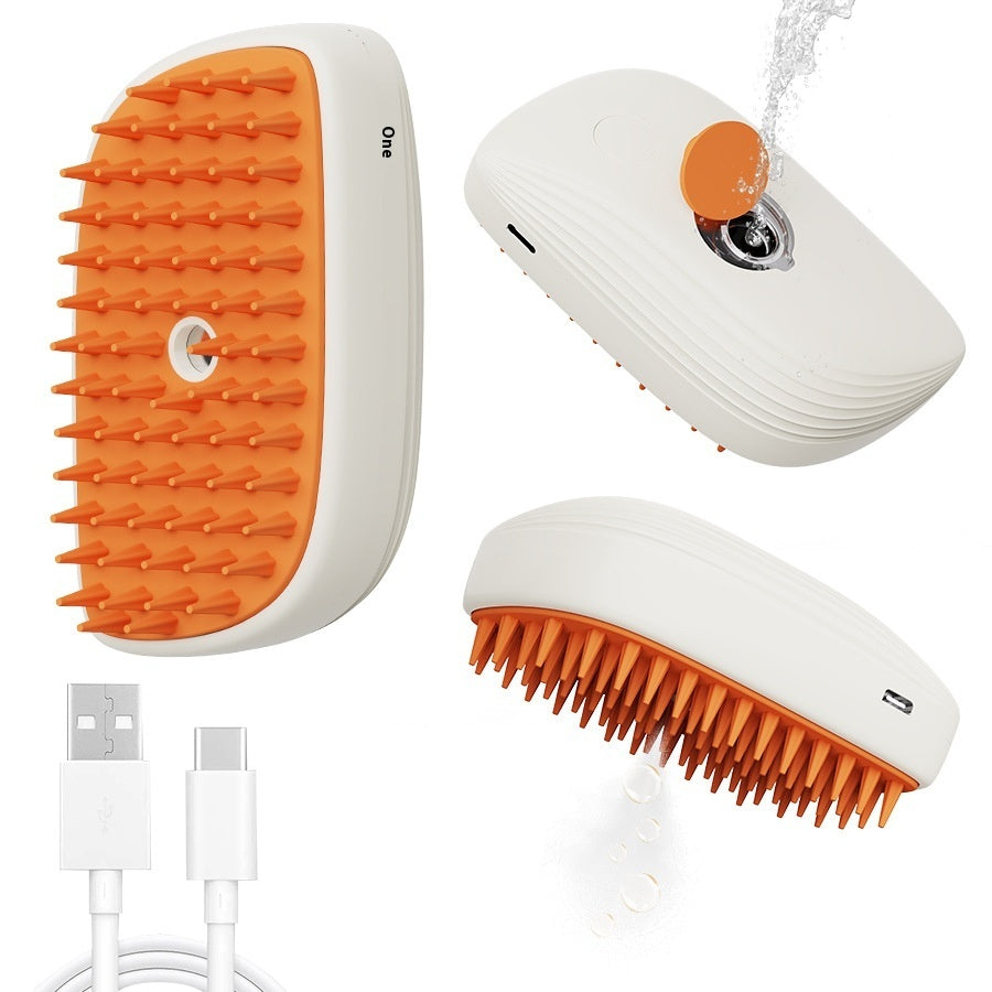 USB Rechargeable Pet Steam Brush and Massage Comb