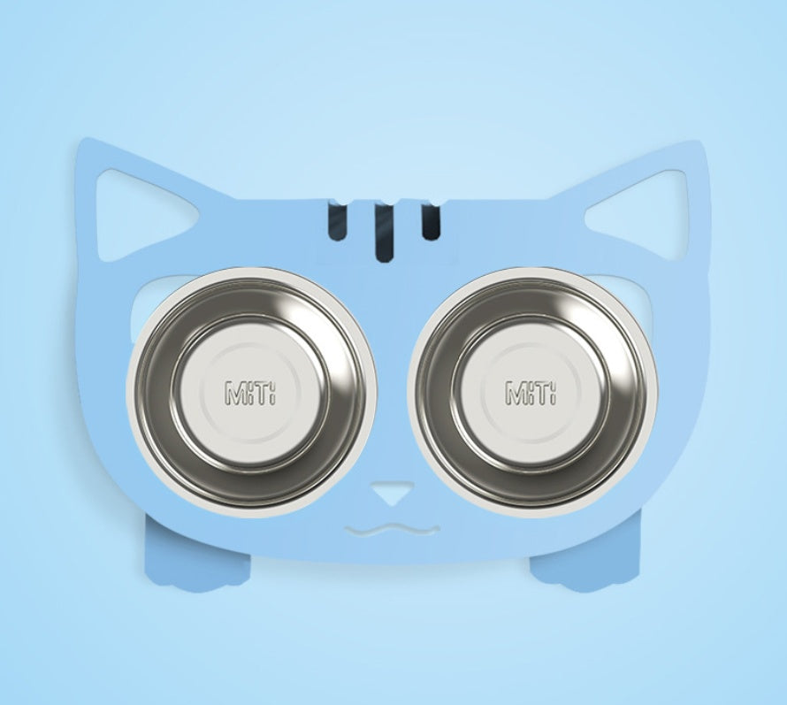 Anti-Spill Elevated Pet Feeding and Water Bowl