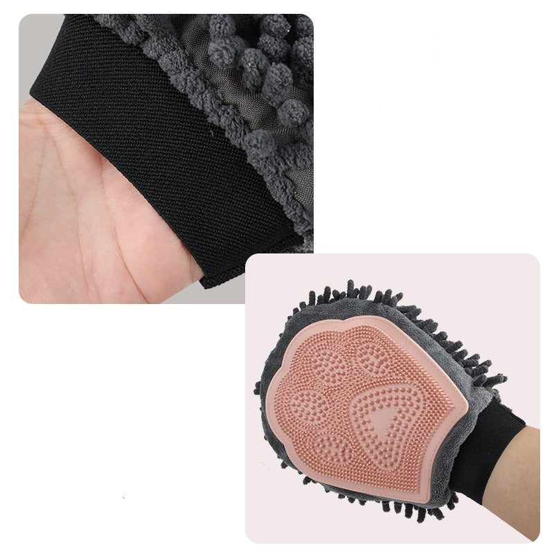 2-in-1 Pet Grooming Glove Brush for Bathing and Massage