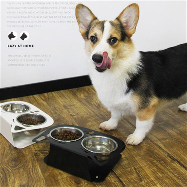 Anti-Spill Elevated Pet Feeding and Water Bowl