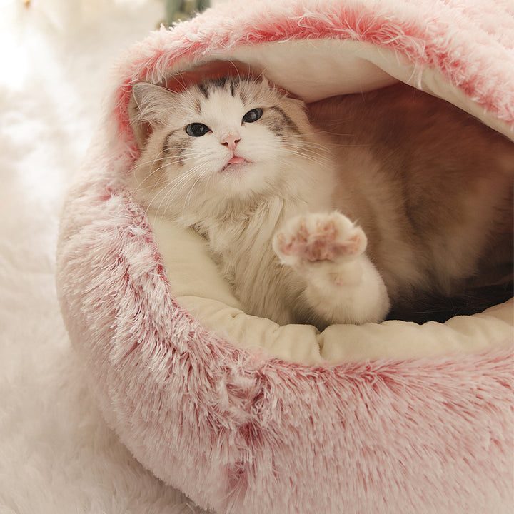 Soft Warm Velvet Plush Pet Cave Bed