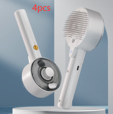Pet Hair Remover Steam Brush for Self-Cleaning Grooming