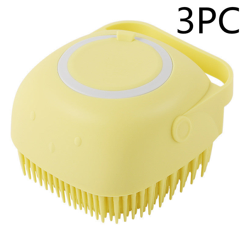 Silicone Pet Bath Massage Gloves with Shampoo Dispenser