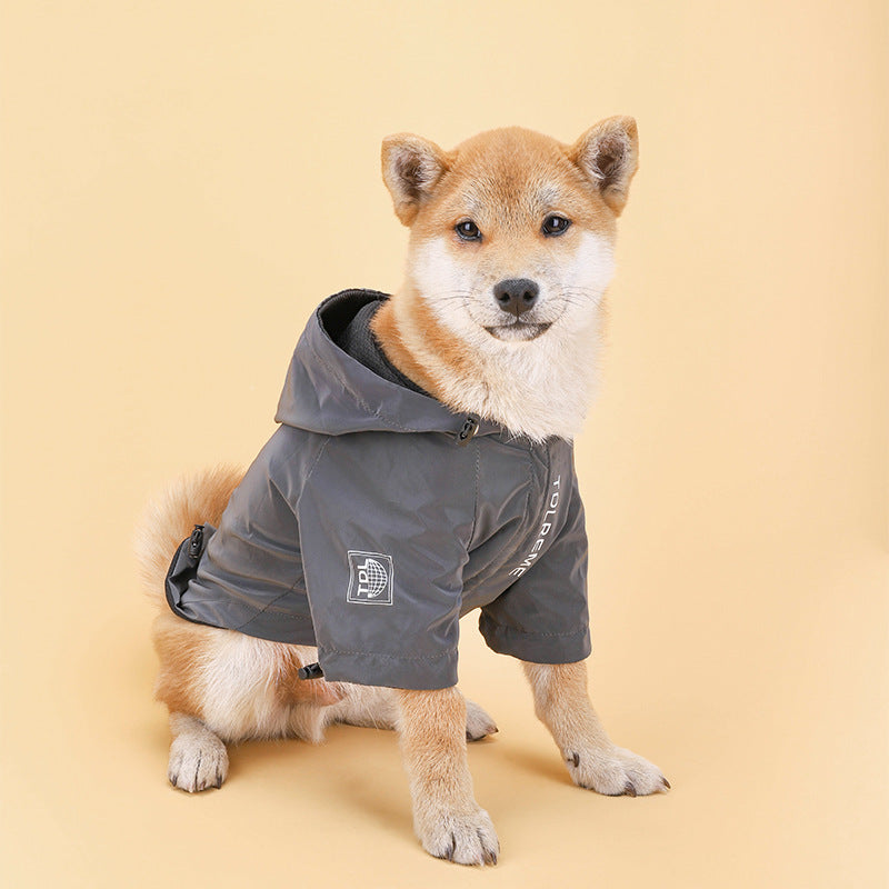 Rainproof Hooded Jacket Water-Resistant Pet Coat