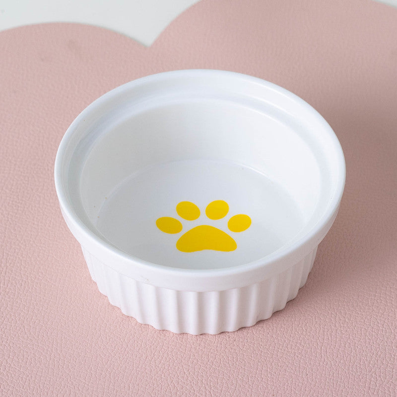 Elevated Tilted Ceramic Double Pet Bowl