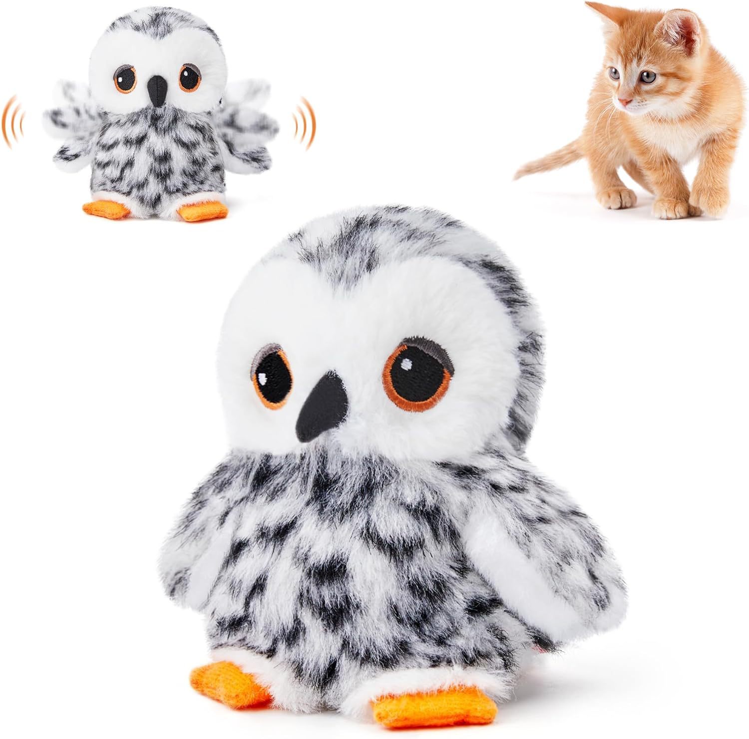 USB Rechargeable Interactive Plush Bird Toy for Pets