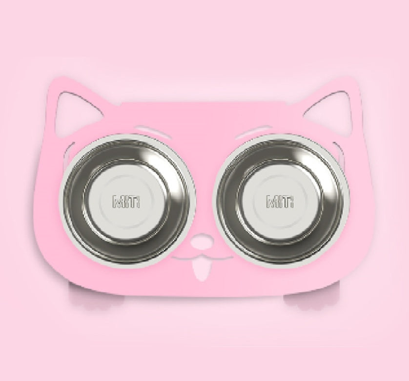 Anti-Spill Elevated Pet Feeding and Water Bowl
