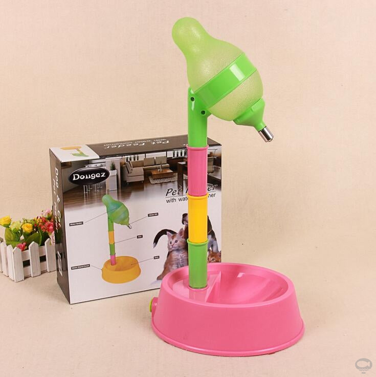 Adjustable Elevated Automatic Pet Water Dispenser and Feeder