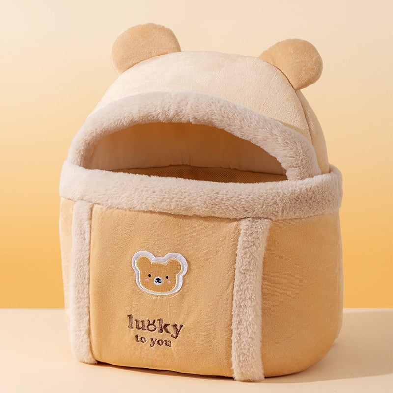 Animal-Shaped Portable Pet Backpack Off-Shoulder Carrier