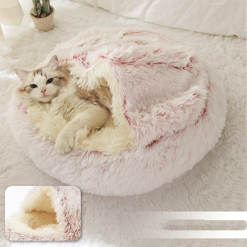 Soft Warm Velvet Plush Pet Cave Bed