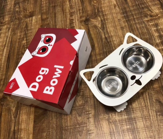 Anti-Spill Elevated Pet Feeding and Water Bowl