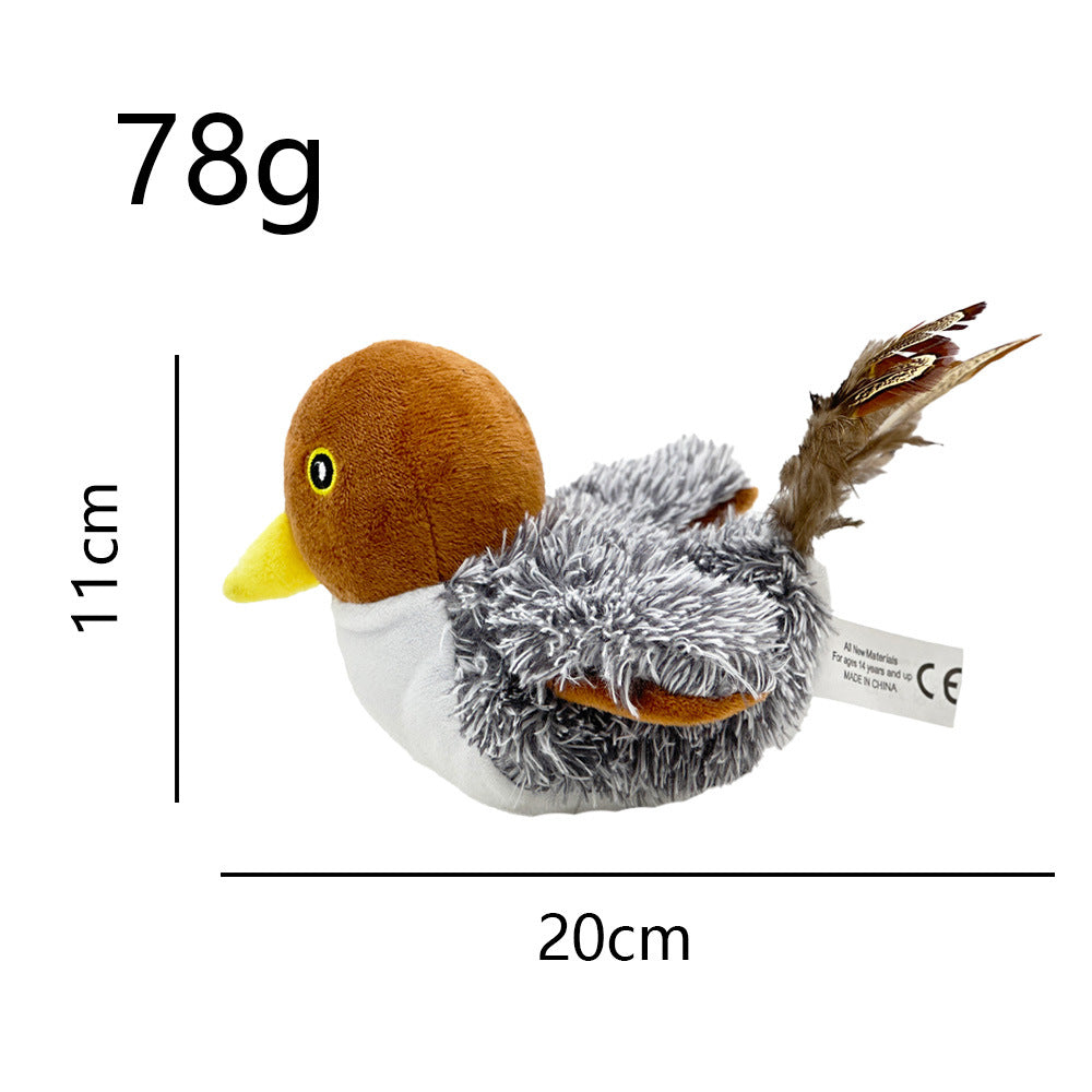 USB Rechargeable Interactive Plush Bird Toy for Pets