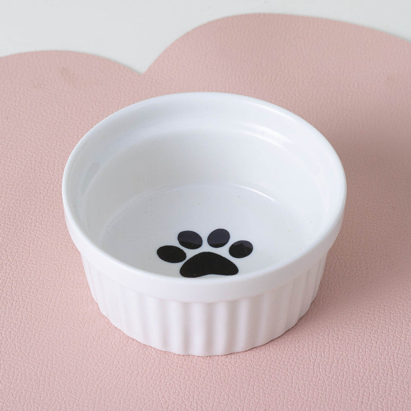 Elevated Tilted Ceramic Double Pet Bowl