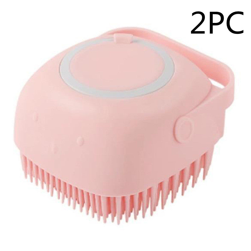 Silicone Pet Bath Massage Gloves with Shampoo Dispenser