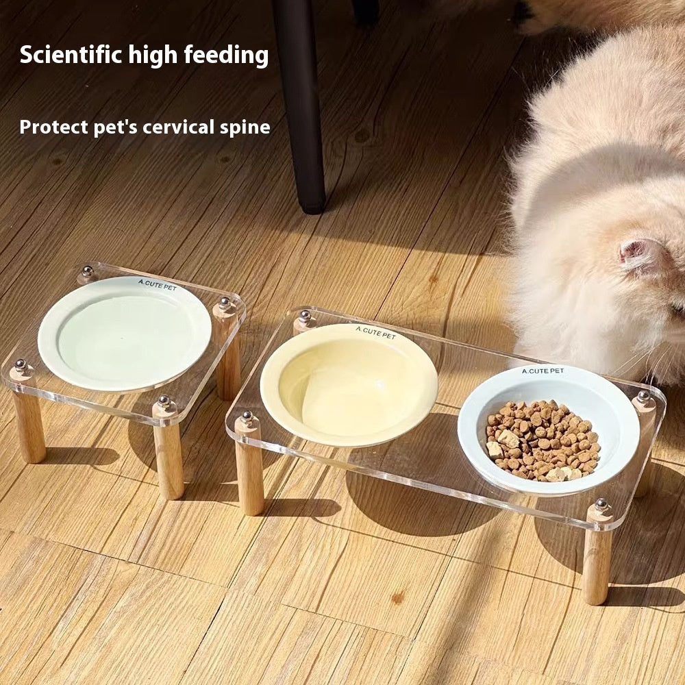 Elevated Anti-Tip Ceramic Double Pet Bowl