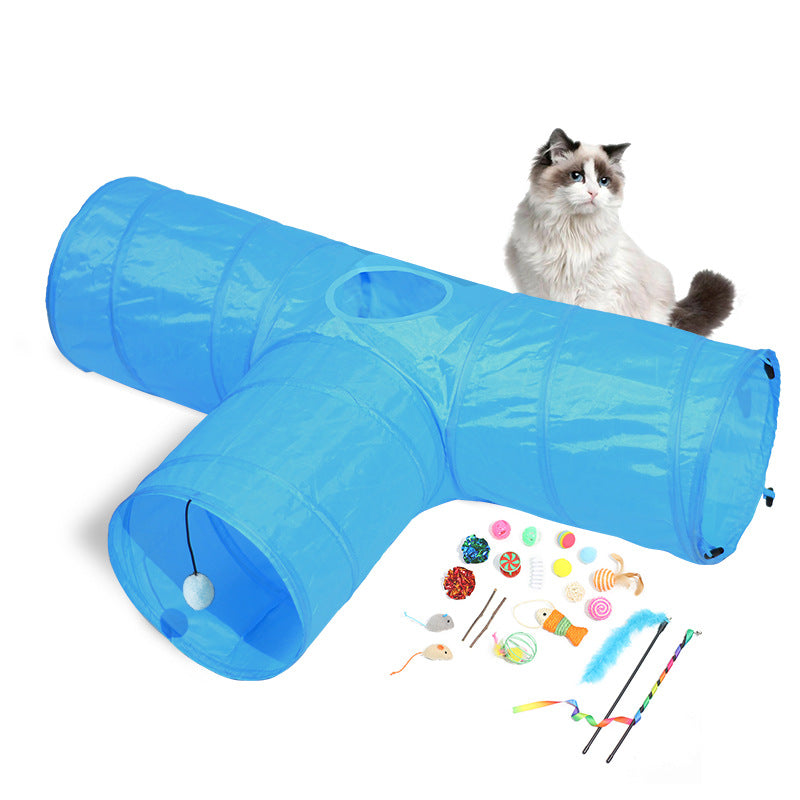 Foldable Plush Pet Tunnel Climbing Path Toy